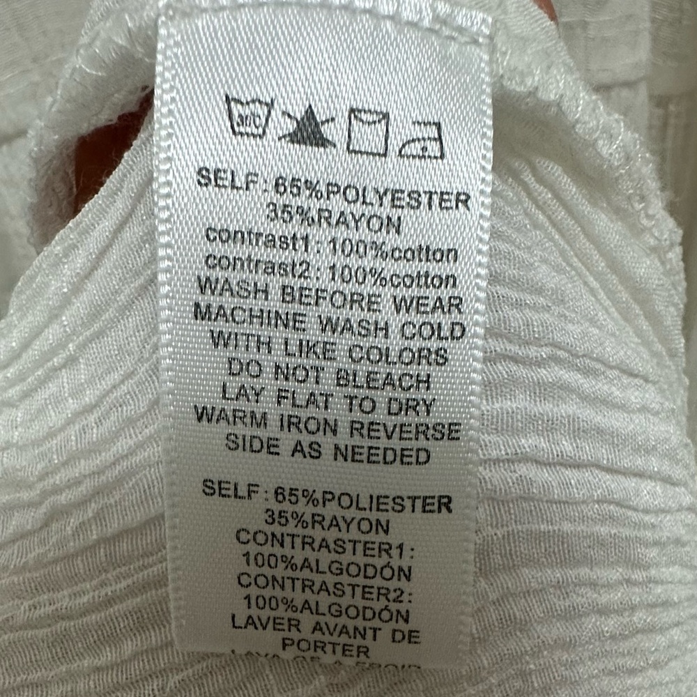 Pins and Needles White Tiered Maxi Dress with Crochet Top, Medium - Picture 9 of 11
